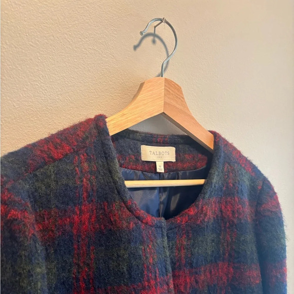 Talbots Plaid Open Front Blazer Jacket - Picture 3 of 9